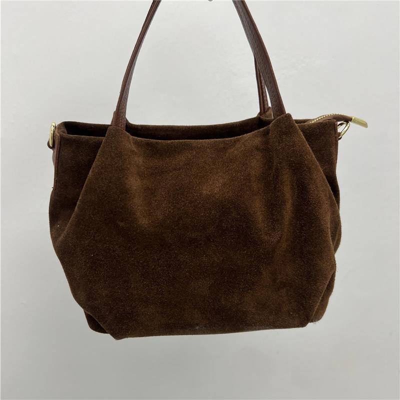 borsa in pelle scamosciata top-handle baby